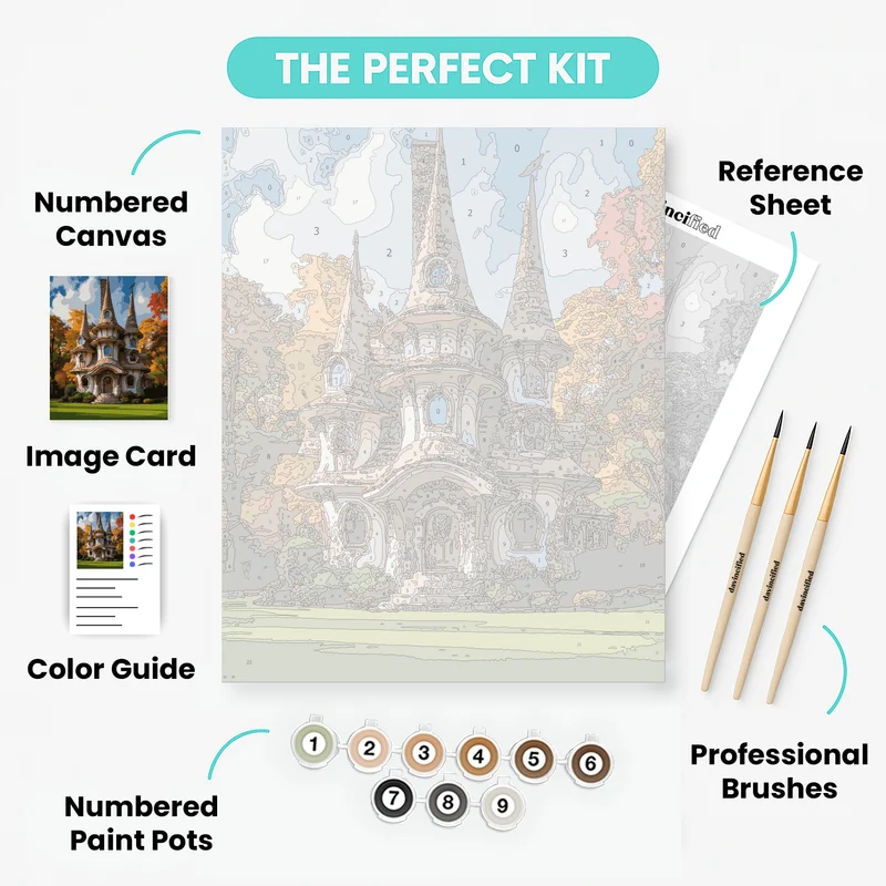 Whimsical Fairy Tale Castle - Paint by Numbers Kit