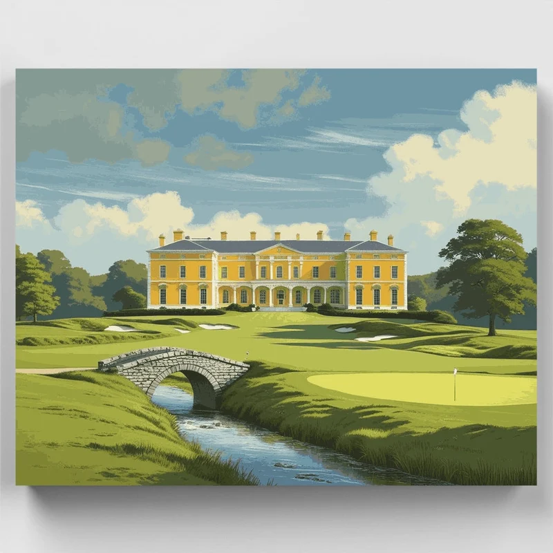 Stately Manor with Golf Course - Paint by Numbers Kit
