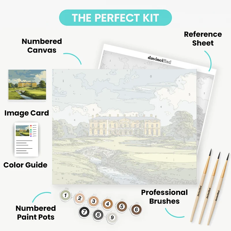 Stately Manor with Golf Course - Paint by Numbers Kit