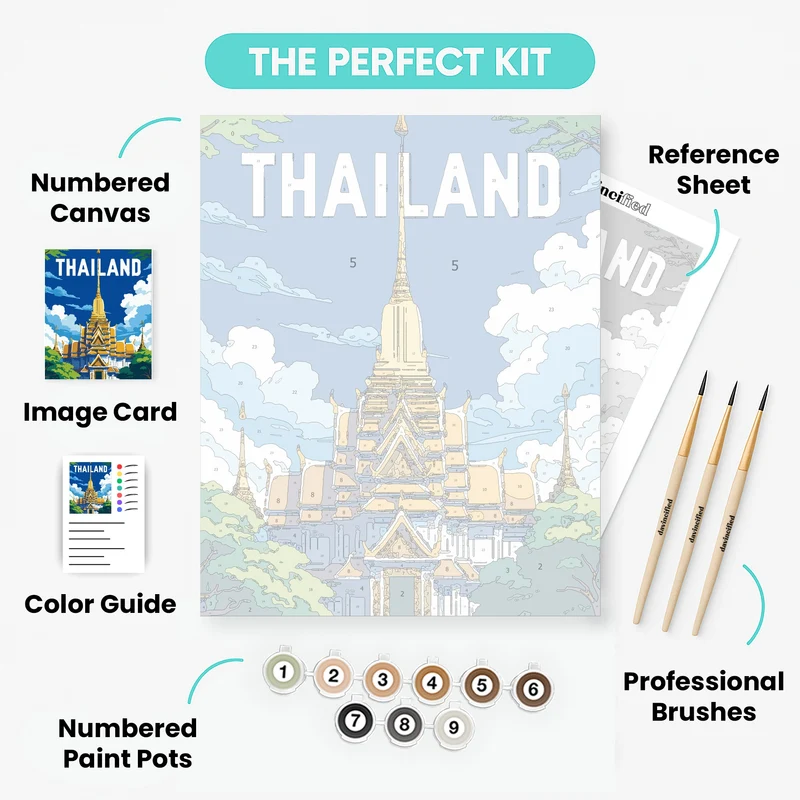 Thai Golden Temple - Paint by Numbers Kit