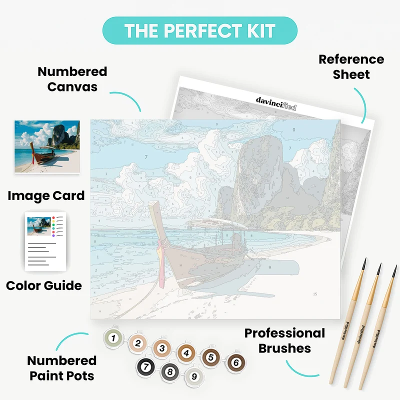 Thai Longtail Boat Paradise - Paint by Numbers Kit