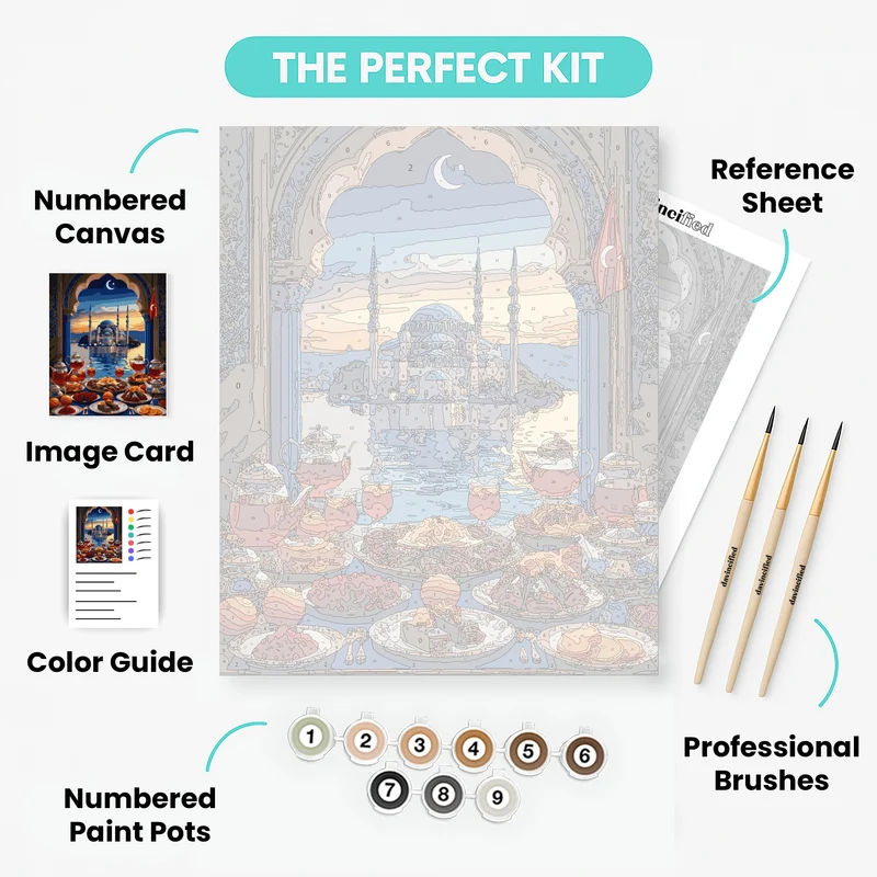 Turkish Mosque Sunset Feast - Paint by Numbers Kit