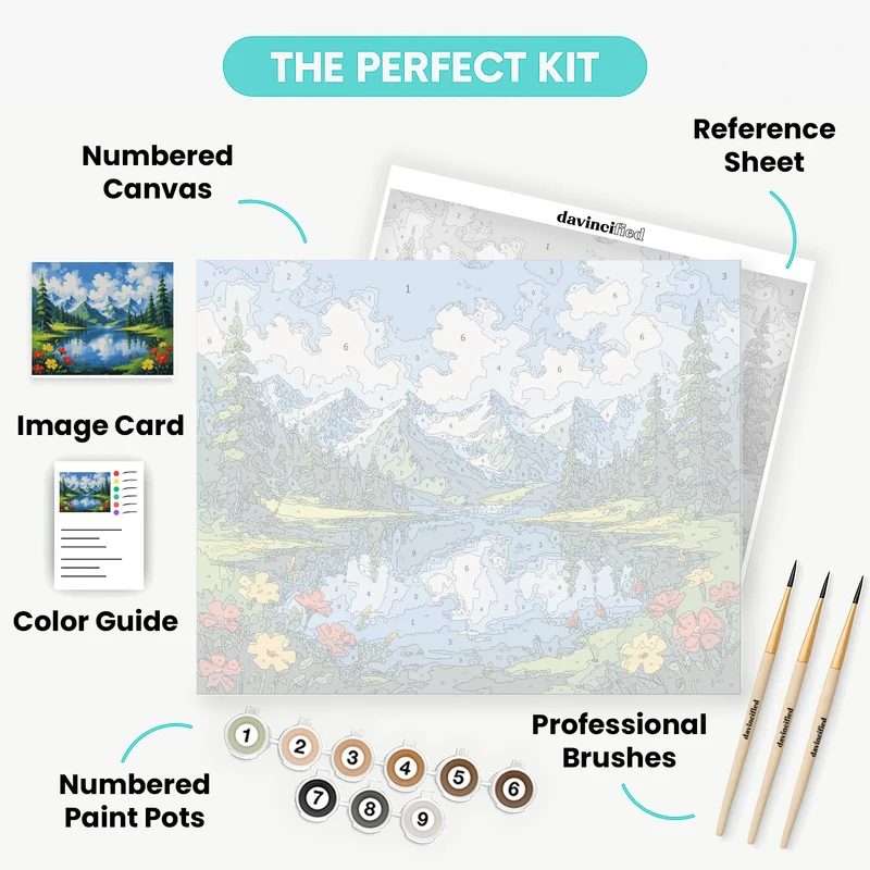 Alpine Lake Serenity - Paint by Numbers Kit