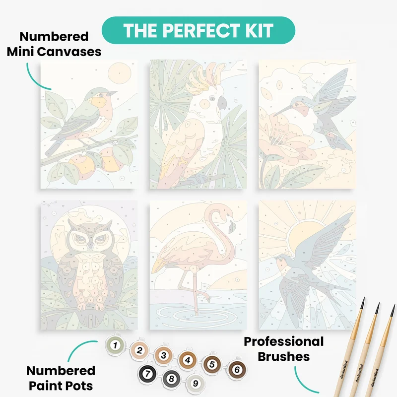 Birds - Mini Paint by Numbers Set