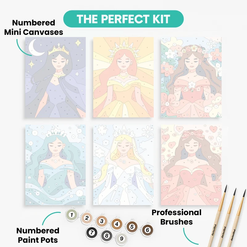Princesses - Mini Paint by Numbers Set