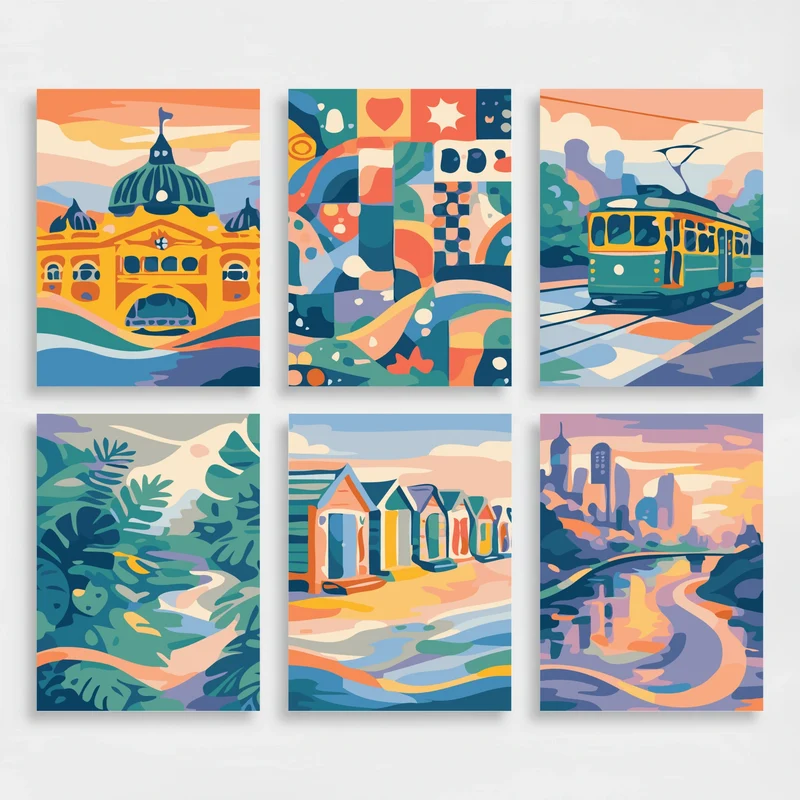 Melbourne Memories - Mini Paint by Numbers Set