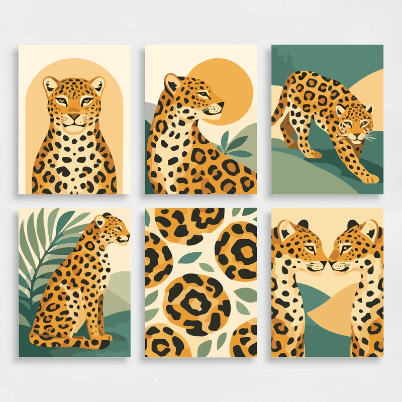 Leopards - Mini Paint by Numbers Set