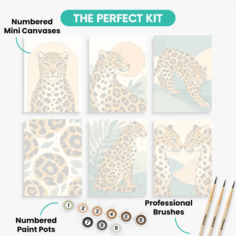 Leopards - Mini Paint by Numbers Set
