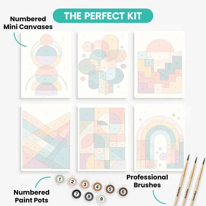 Geometric Harmony - Mini Paint by Numbers Set