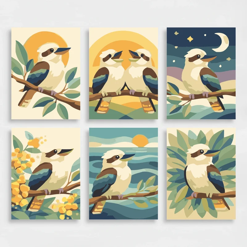 Kookaburras - Mini Paint by Numbers Set