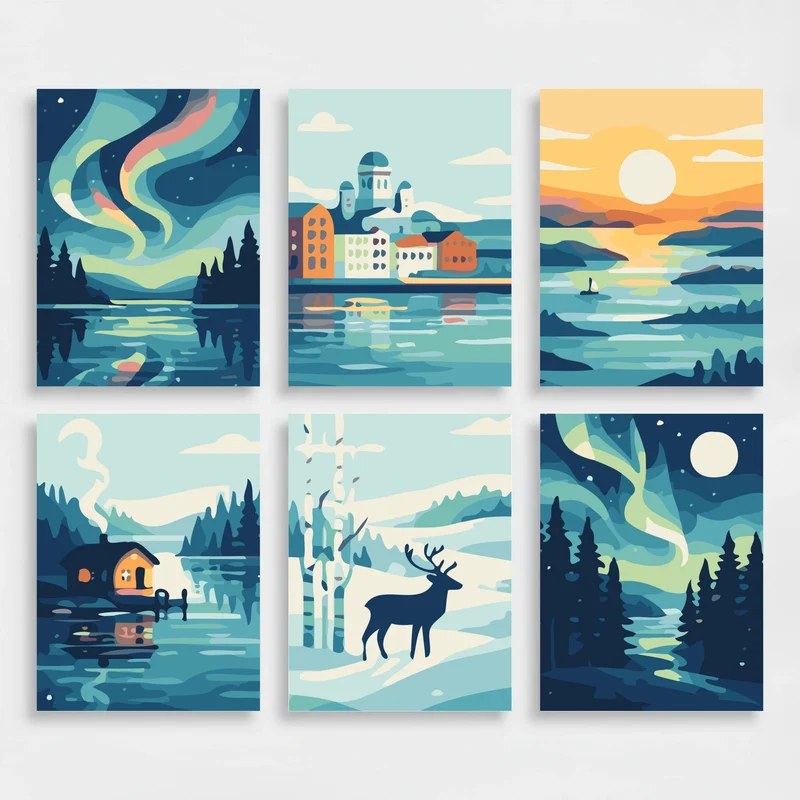 Nordic Wonders - Mini Paint by Numbers Set
