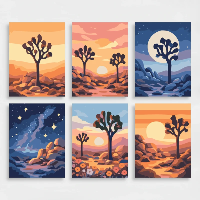 Joshua Tree National Park - Mini Paint by Numbers Set