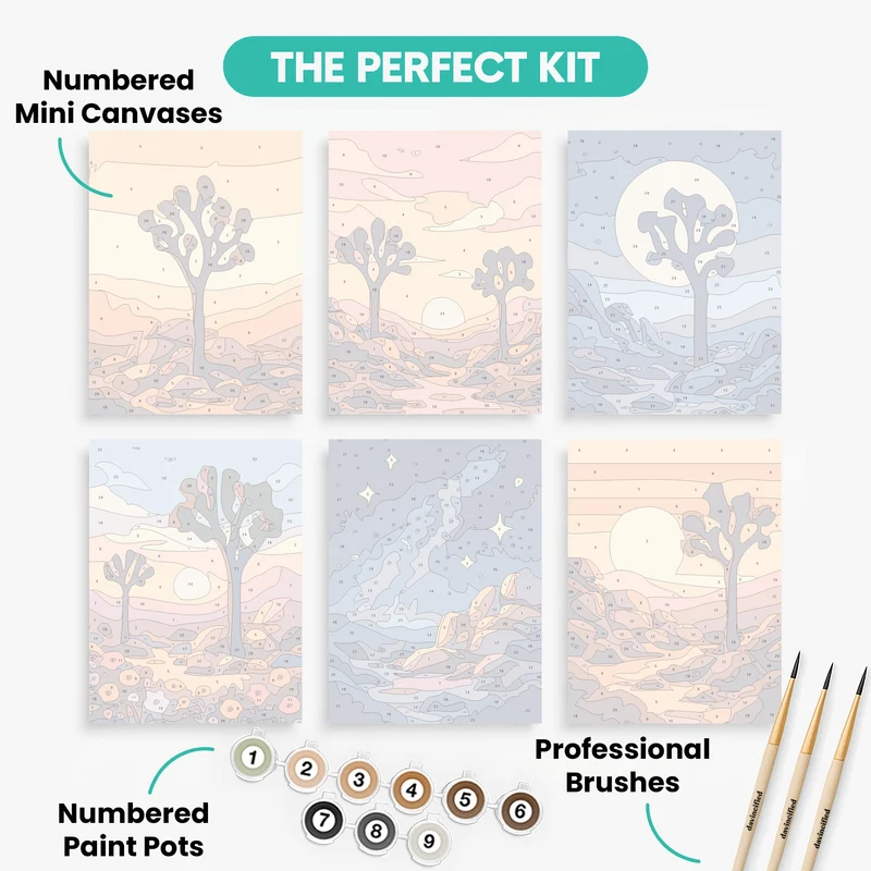 Joshua Tree National Park - Mini Paint by Numbers Set
