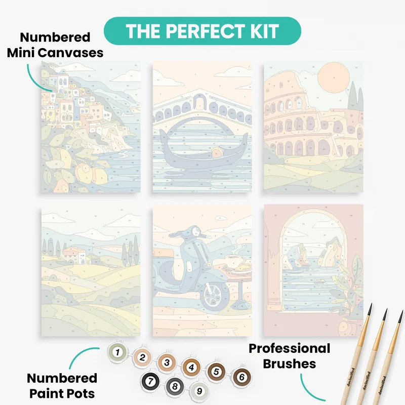 Italy - Mini Paint by Numbers Set