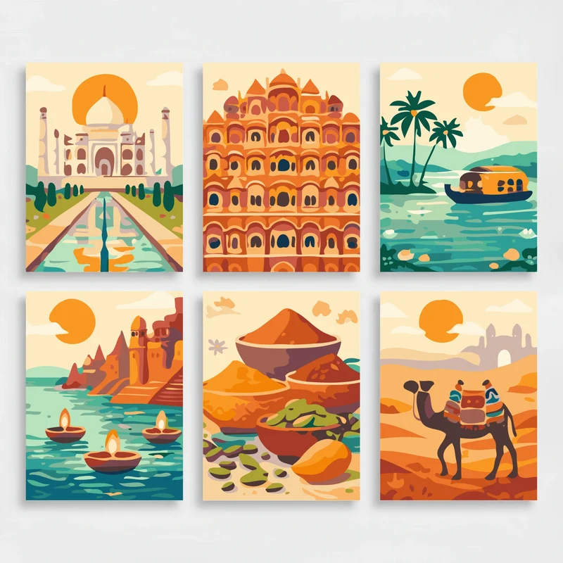 India - Mini Paint by Numbers Set