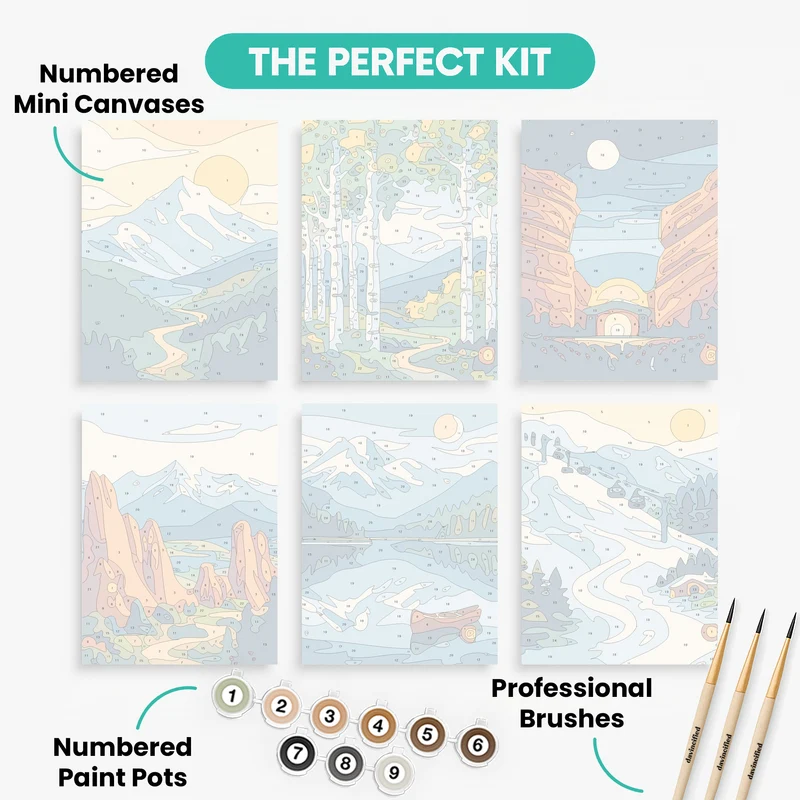 Mountain Landscapes - Mini Paint by Numbers Set