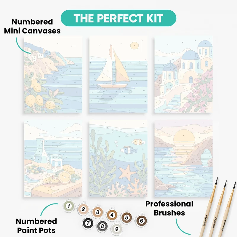 Mediterranean Sea - Mini Paint by Numbers Set