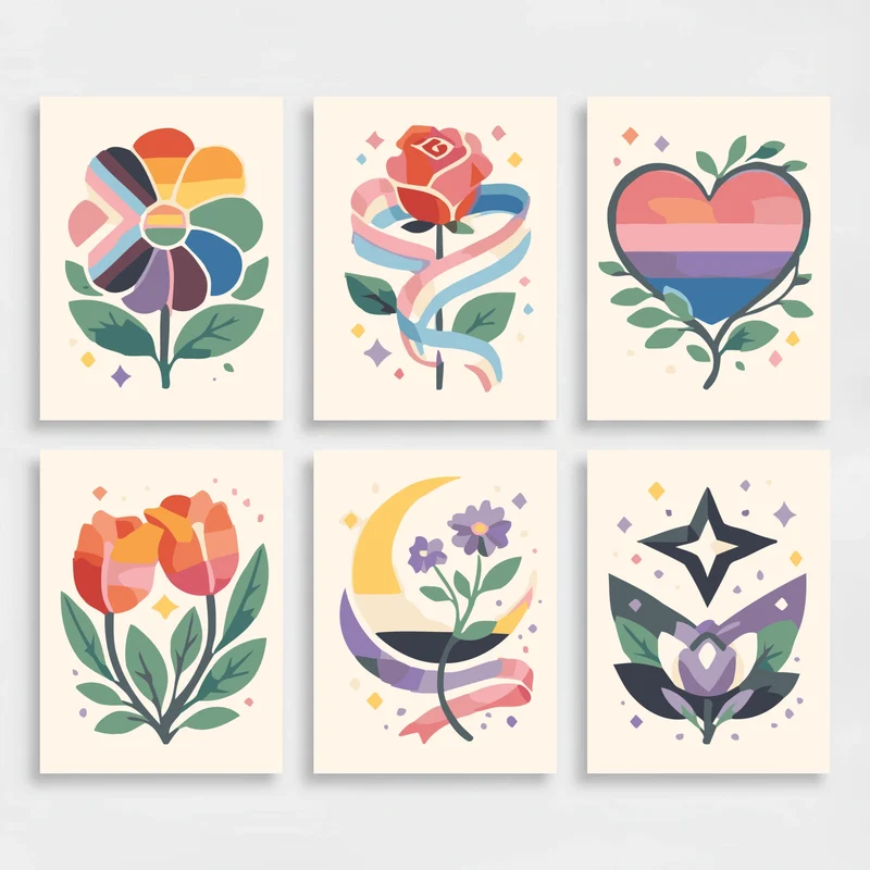 Rainbow Blooms & Pride - Mini Paint by Numbers Set