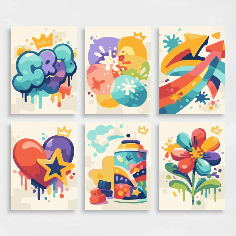 Urban Pop Art - Mini Paint by Numbers Set