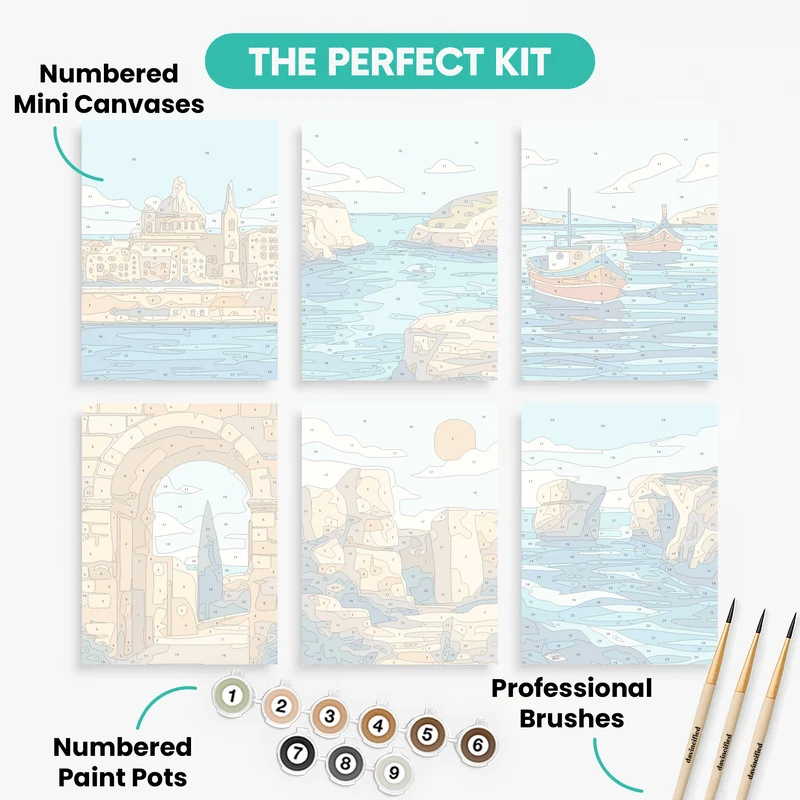 Malta Coastal Dreams - Mini Paint by Numbers Set