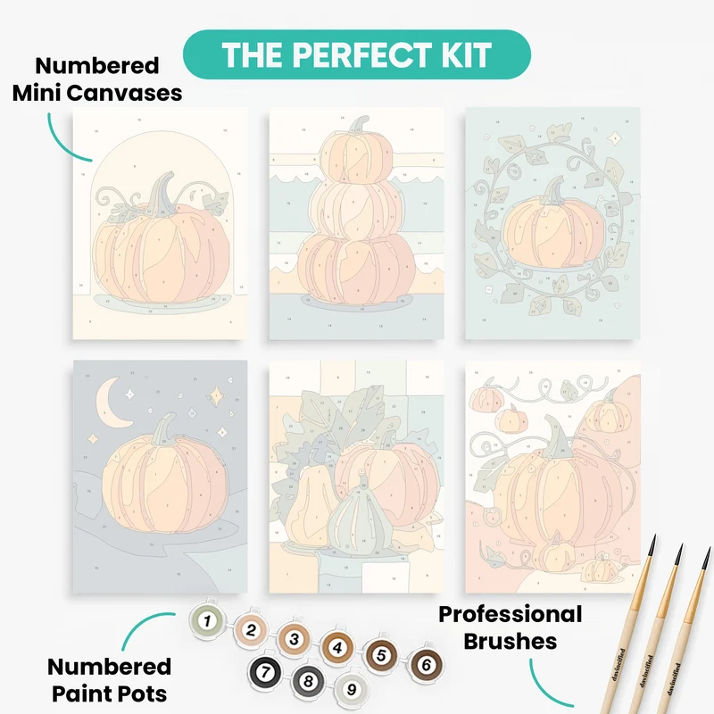 Pumpkins - Mini Paint by Numbers Set