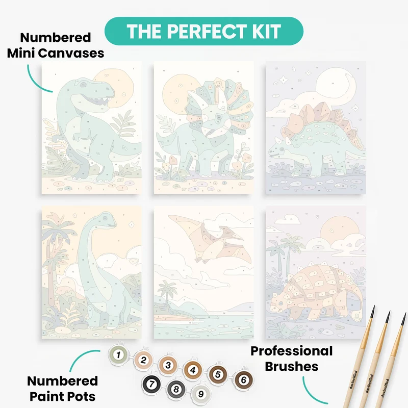 Dinosaurs - Mini Paint by Numbers Set