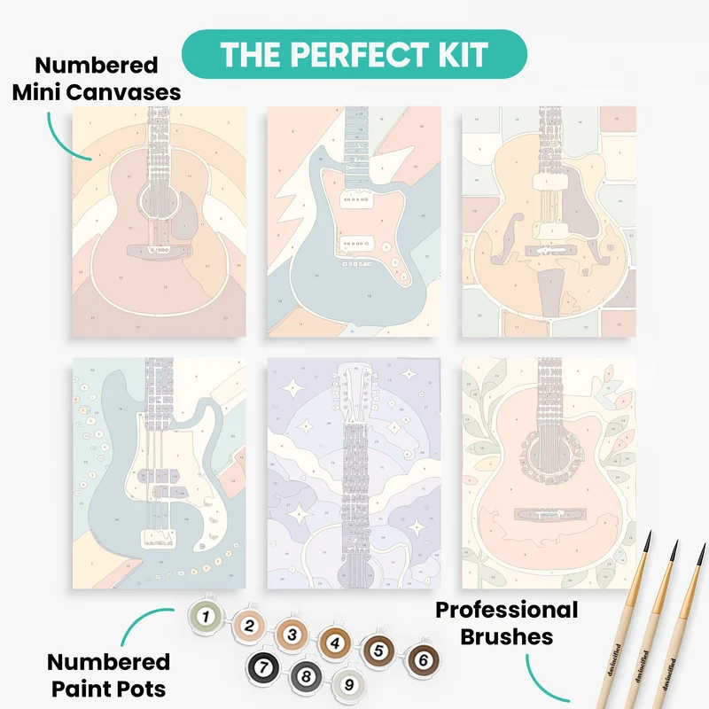 Guitars - Mini Paint by Numbers Set