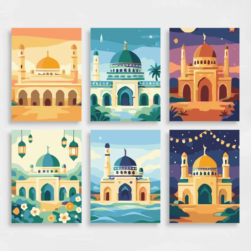 Mosques - Mini Paint by Numbers Set