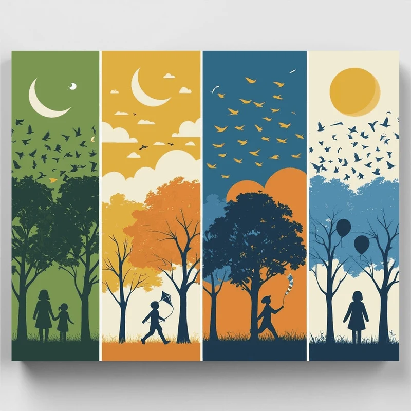 Four Seasons Childhood Journey - Paint by Numbers Kit