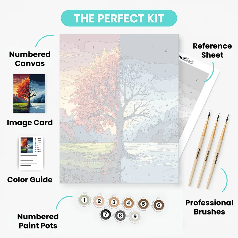 Day and Night Seasons Tree - Paint by Numbers Kit