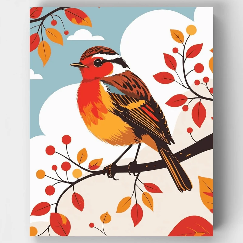 Autumn Bird - Paint by Numbers Kit