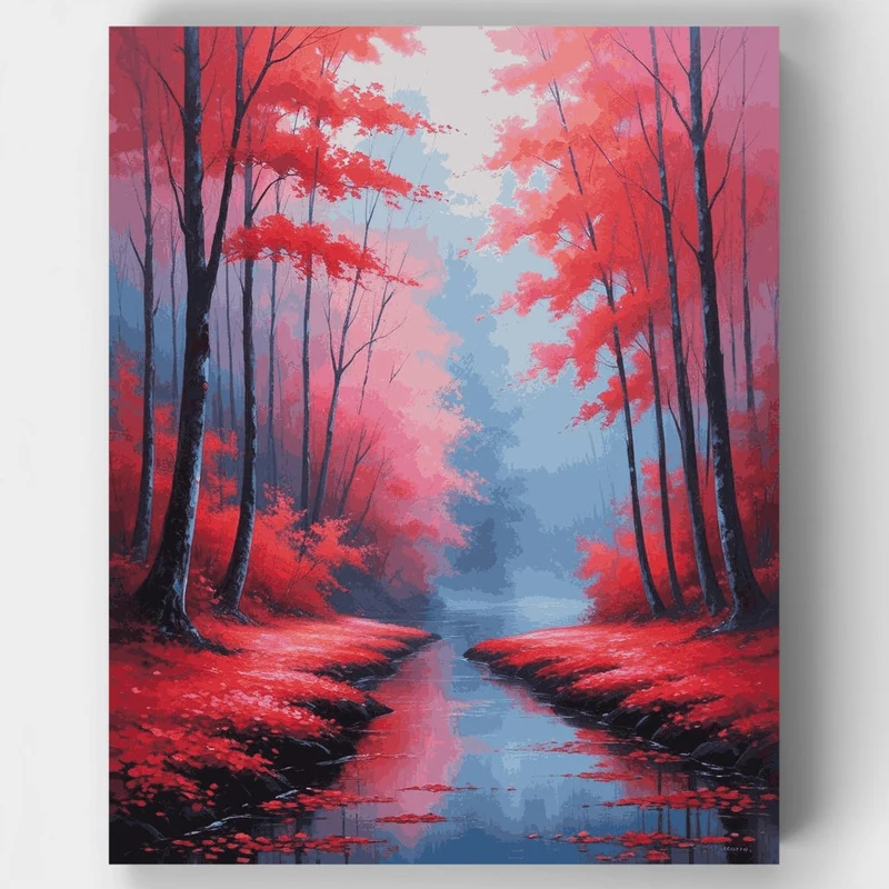 Crimson Autumn Creek - Paint by Numbers Kit