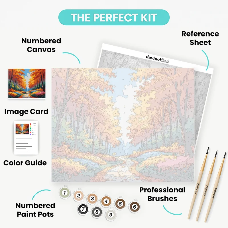 Vibrant Autumn Trail - Paint by Numbers Kit