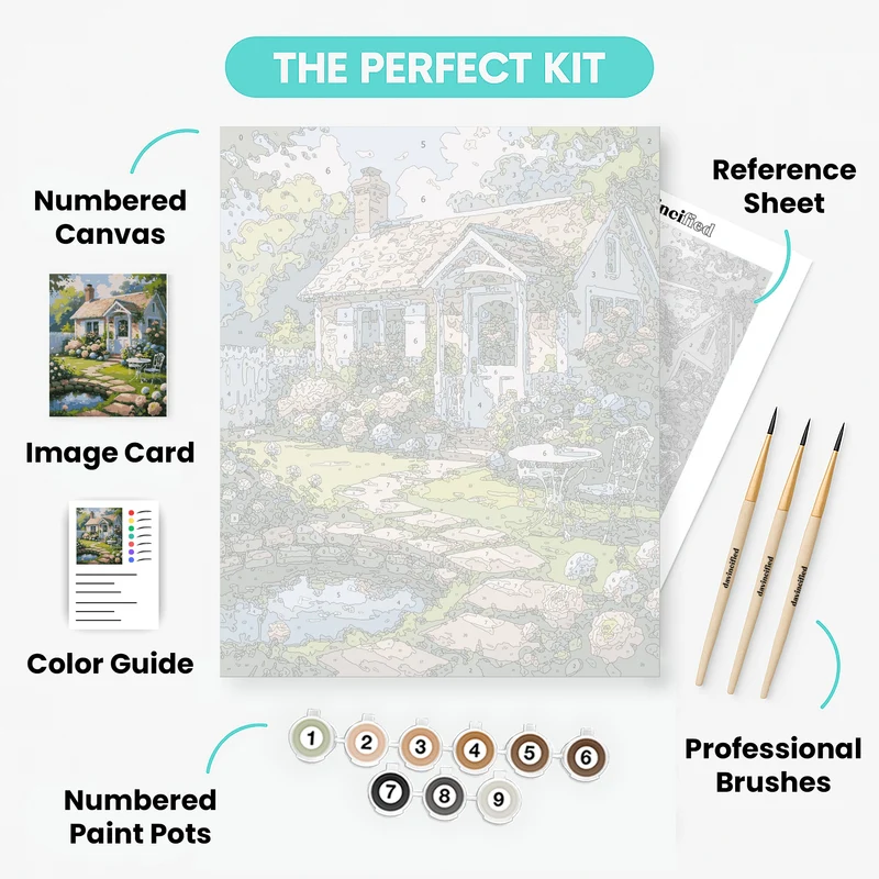Cottage Garden Oasis - Paint by Numbers Kit