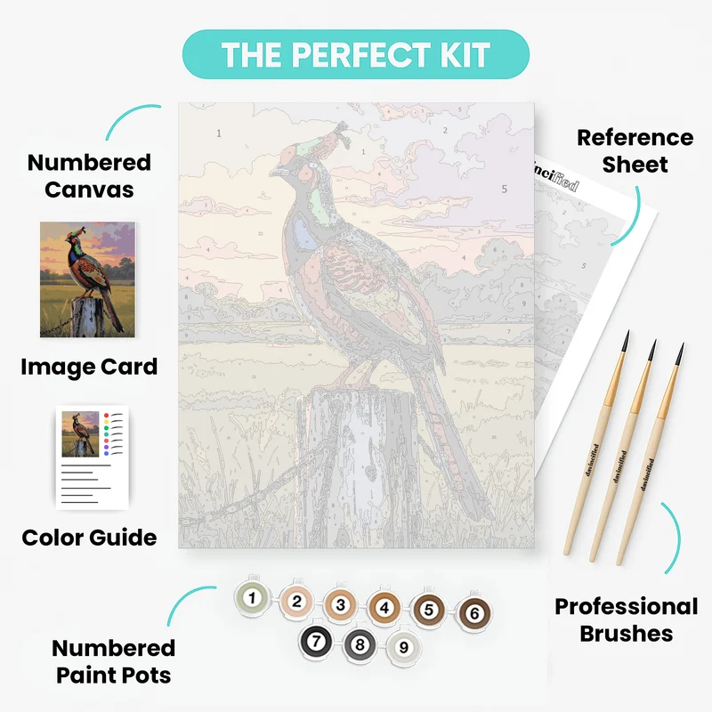 Vibrant Pheasant at Sunset - Paint by Numbers Kit