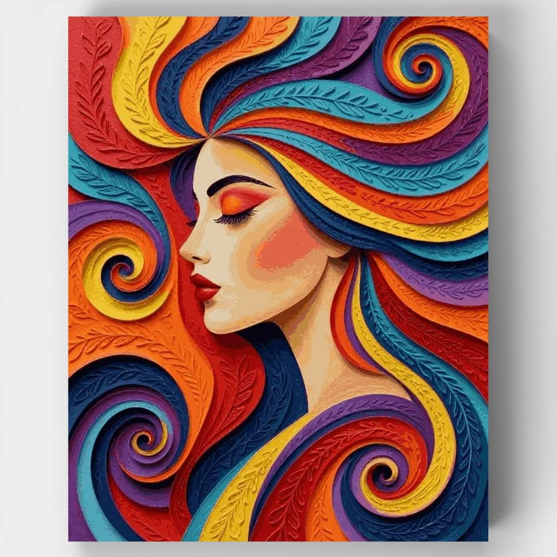 "Rainbow Goddess Vibrant Colorful Woman Paint by Number" Paint by Numbers Kit