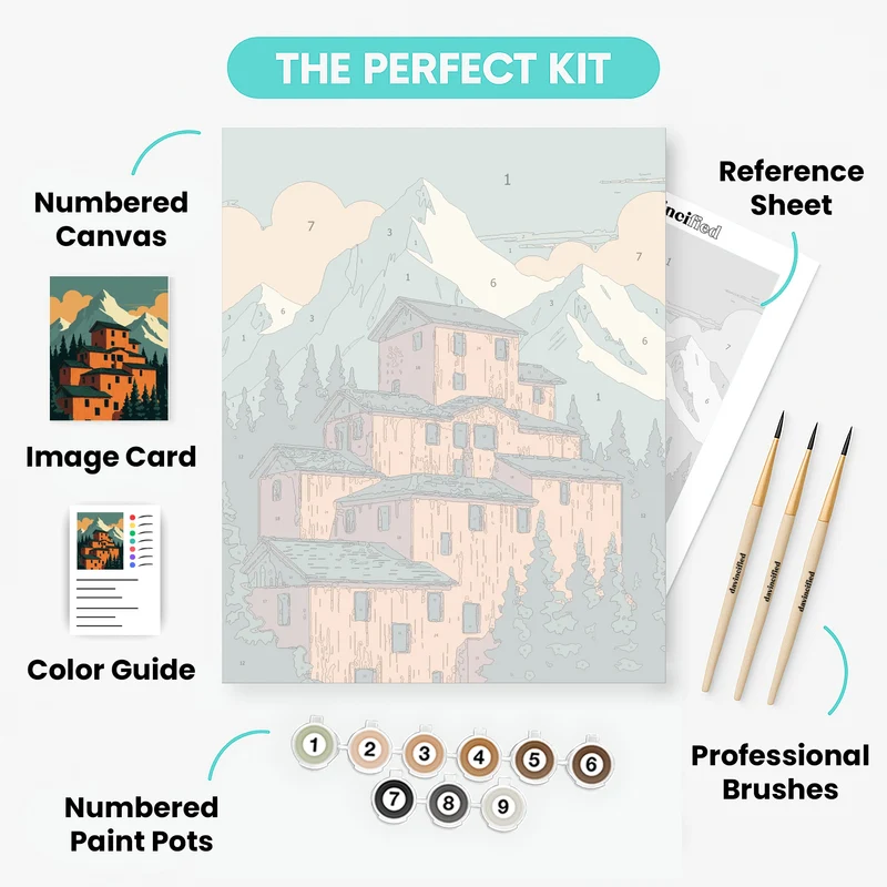 Mountain Mining Complex - Paint by Numbers Kit