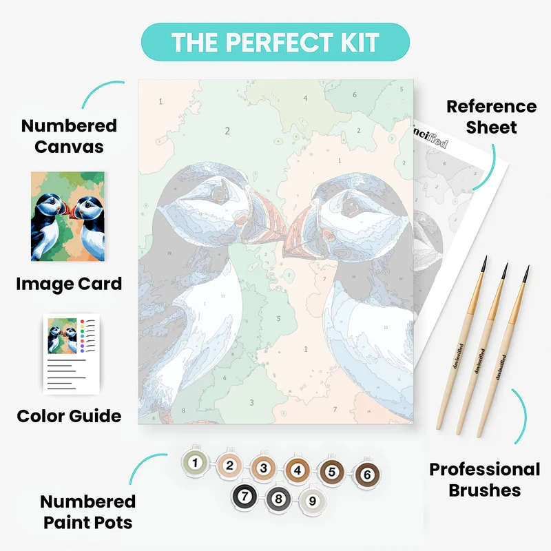Puffins in Love - Paint by Numbers Kit