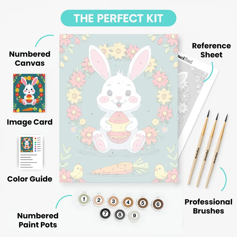 Easter Bunny with Egg - Paint by Numbers Kit