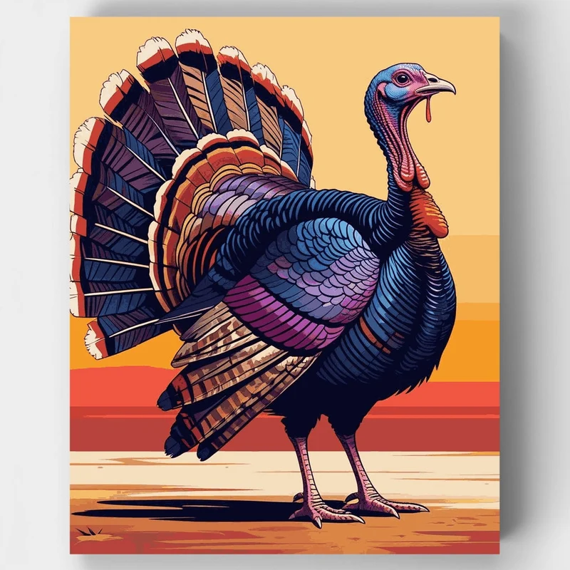 Colorful Turkey at Sunset - Paint by Numbers Kit
