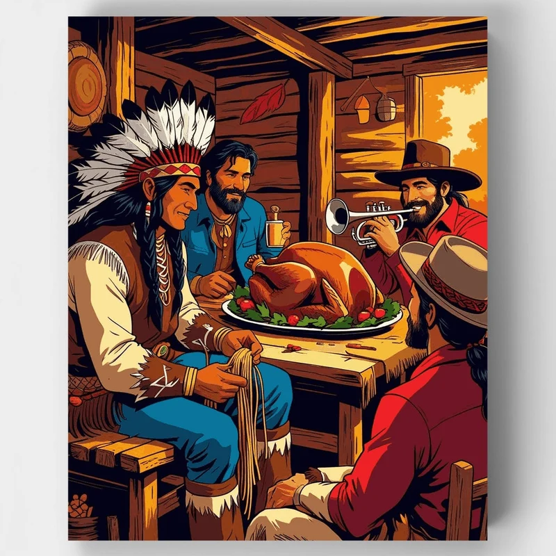 Thanksgiving Gathering - Paint by Numbers Kit