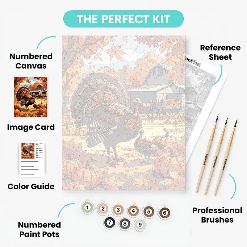 Autumn Turkey Farm - Paint by Numbers Kit