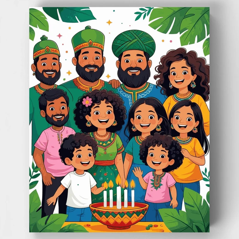 Festive Family Celebration - Paint by Numbers Kit