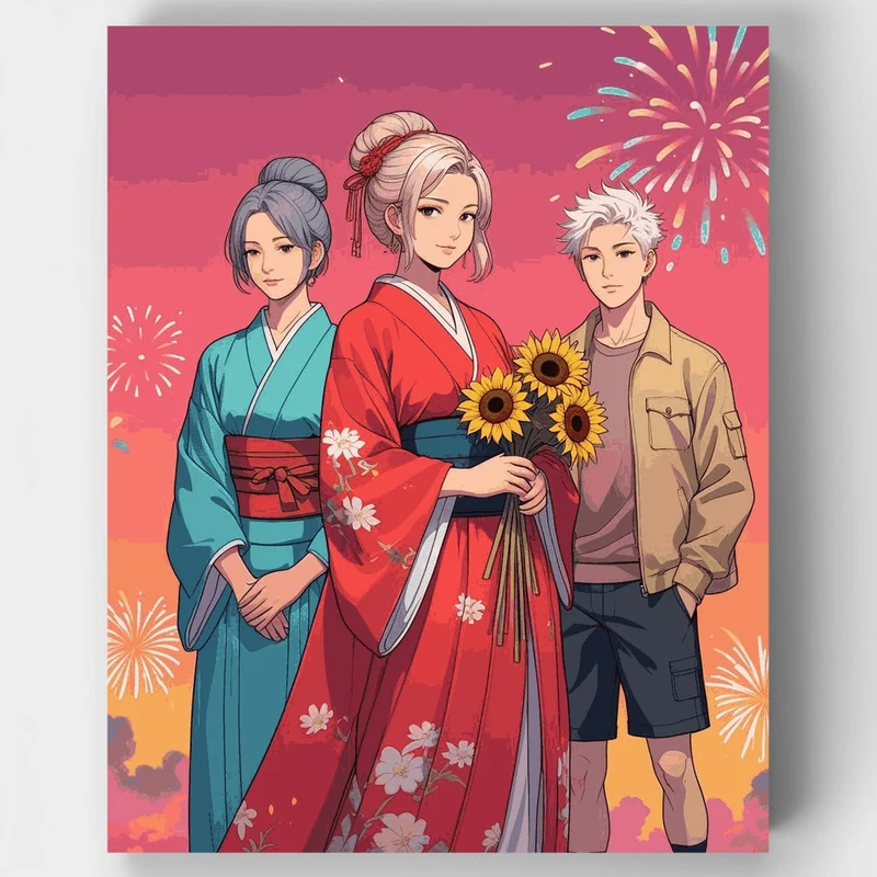 Festival Night in Japan - Paint by Numbers Kit