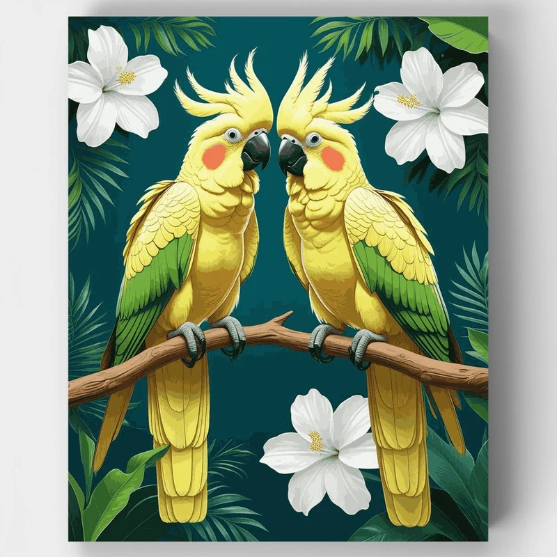 Yellow Cockatoos - Paint by Numbers Kit
