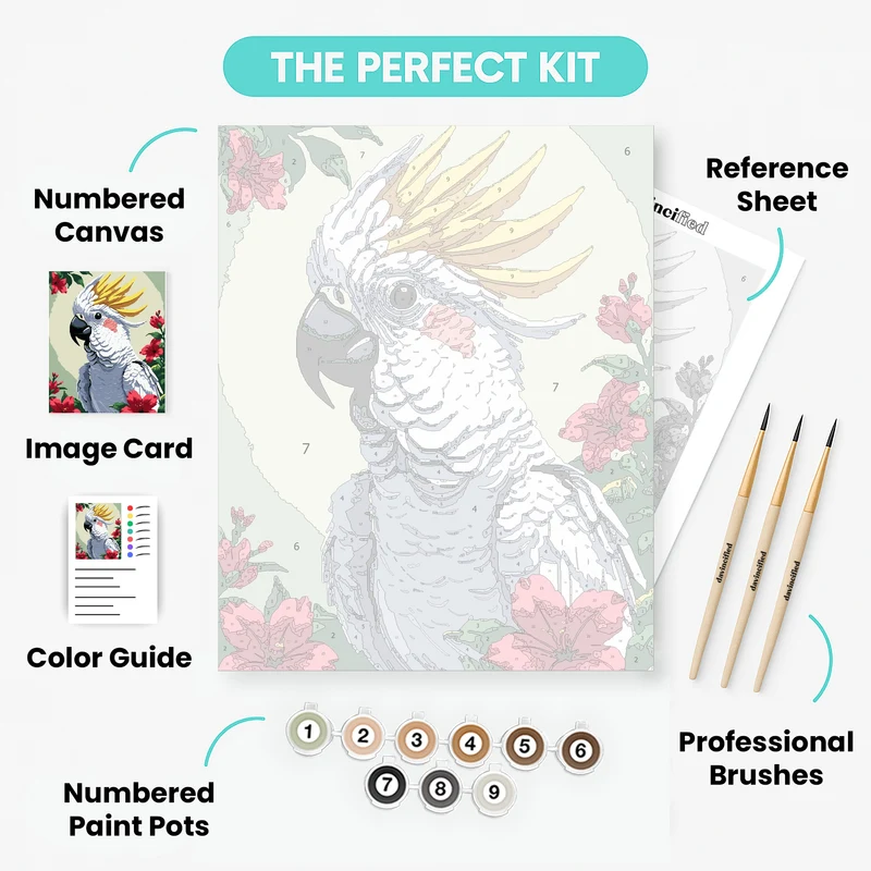 Cockatoo with Yellow Crest - Paint by Numbers Kit