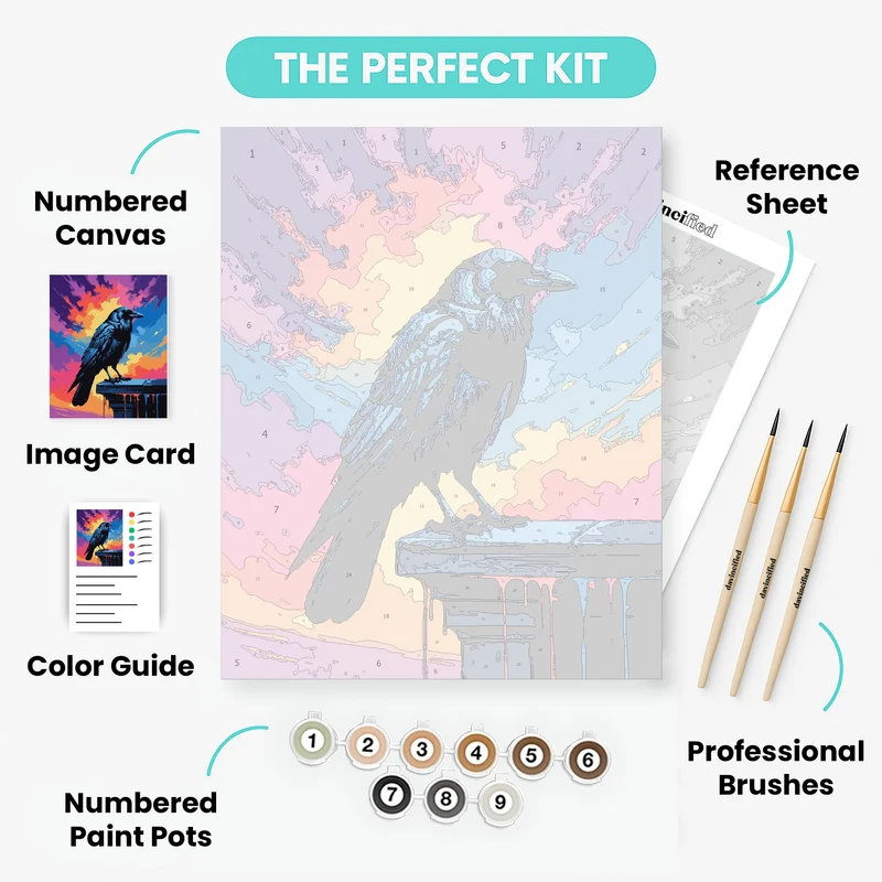 Raven at Sunset - Paint by Numbers Kit