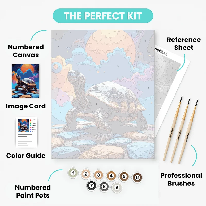 Cosmic Tortoise in Space - Paint by Numbers Kit