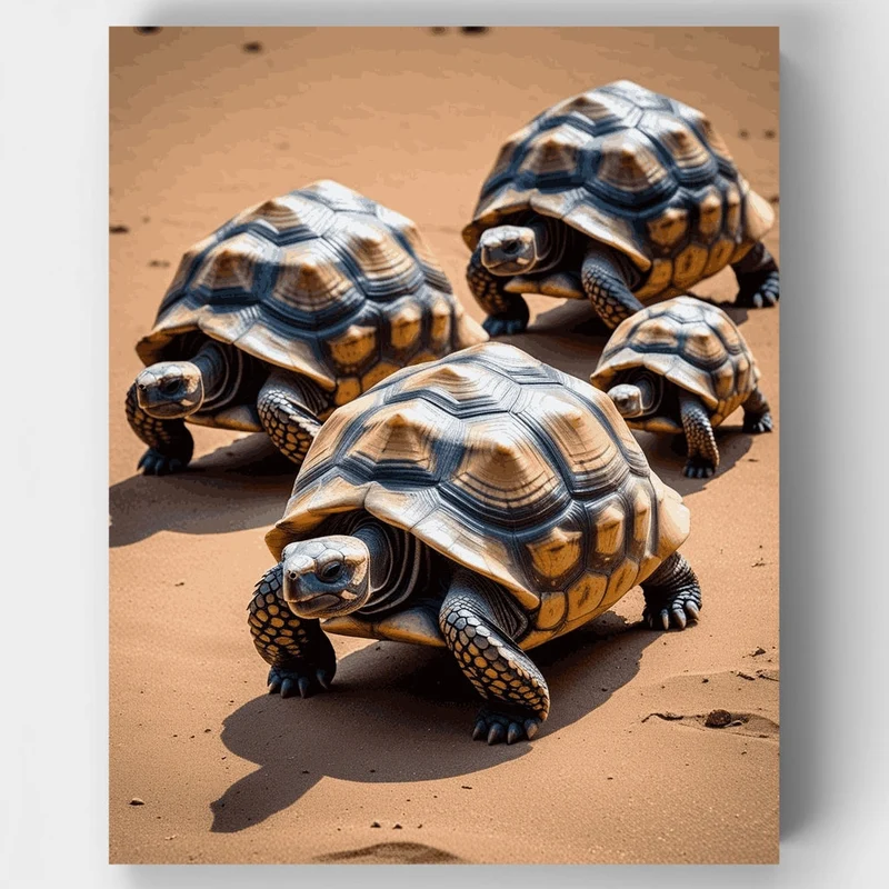 Desert Tortoises Quartet - Paint by Numbers Kit