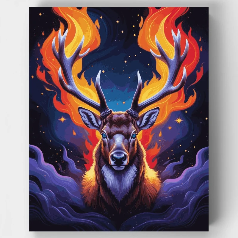 Celestial Flame Elk - Paint by Numbers Kit